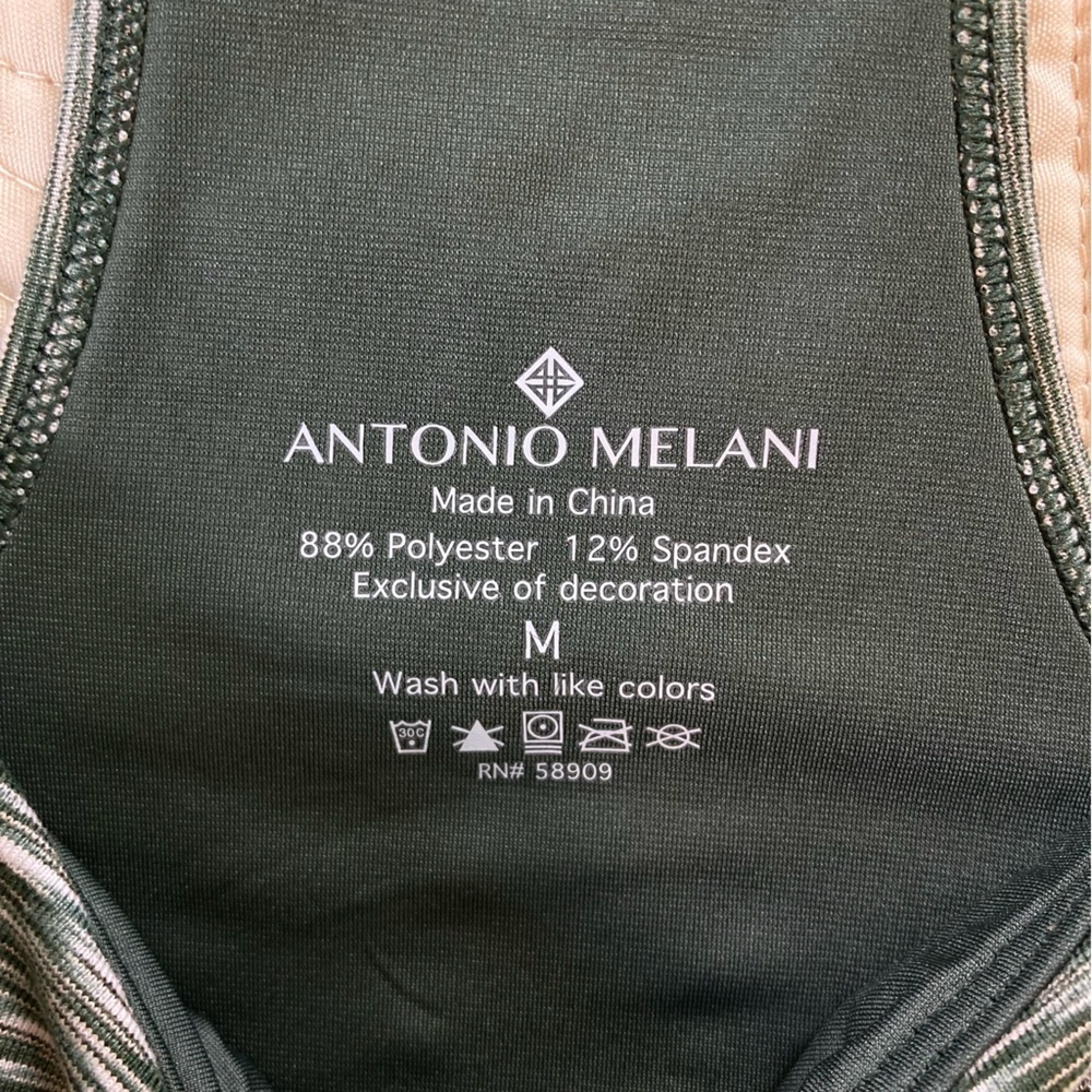Antonio Melani Illuminate Racer Back Sports Bra Olive Green (Size M) - Picture 4 of 4